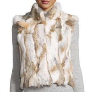 Adrienne Landau genuine rabbit fur vest